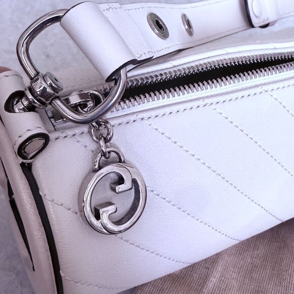 Gucci 760710 Blondie Mini Cylinder Shoulder Bag White Leather - Picture 10 of 15